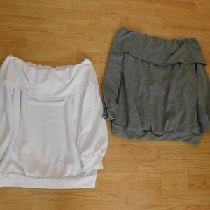 Two (2) Sweatshirts - Junior Large - Gray & White